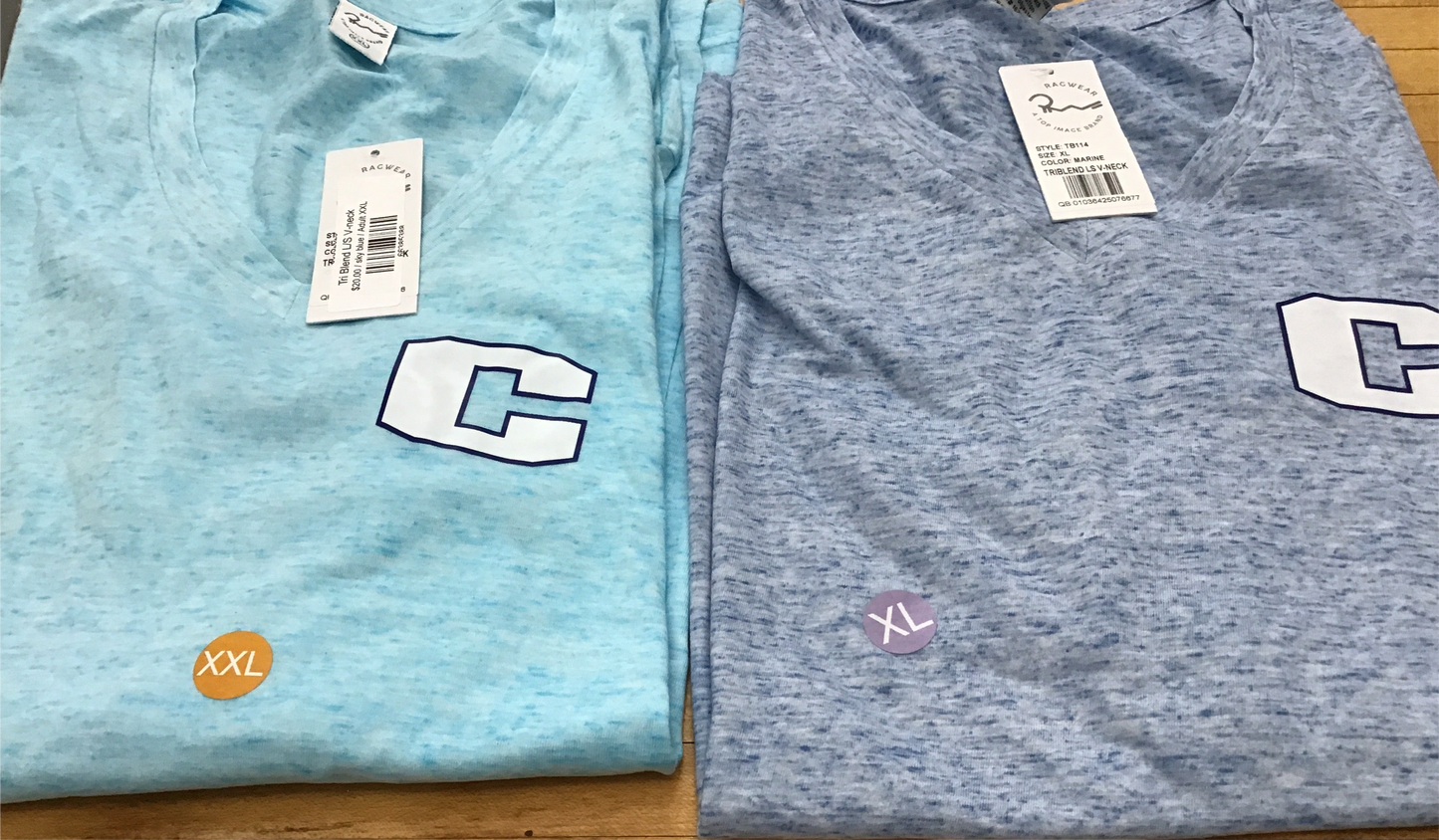 Tri blend V-neck short sleeve