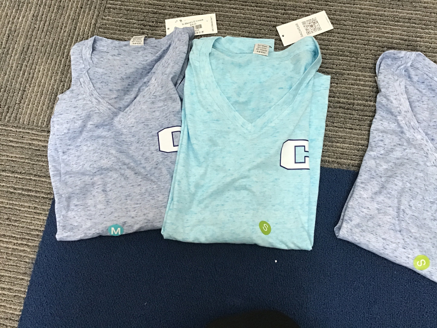 Tri Blend L/S V-neck "C"