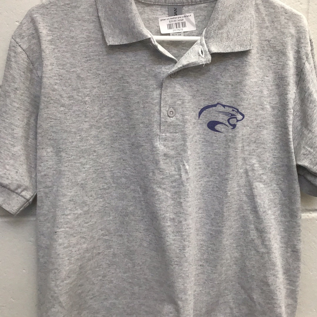 gildan s/s heather gray polo adult