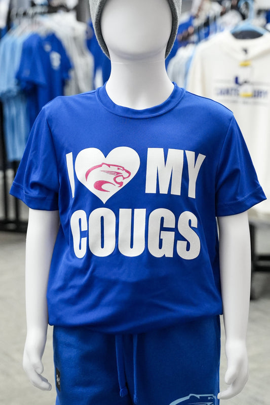 Youth Royal “Pink Out" Cougar Heart Performance Tee