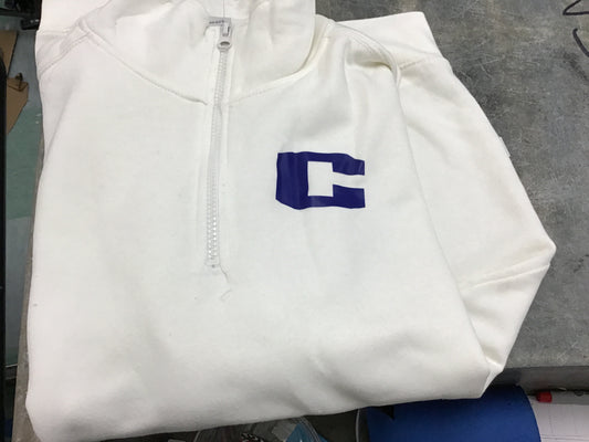 Men's 1/4 zip "C" left chest