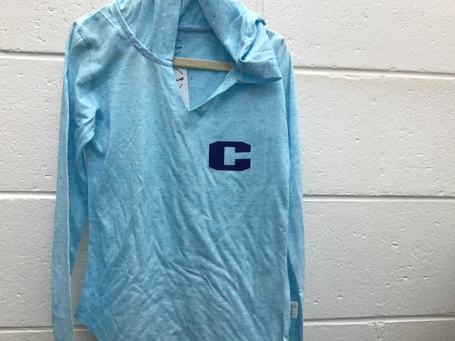 tri blend l/s vneck youth hoodie