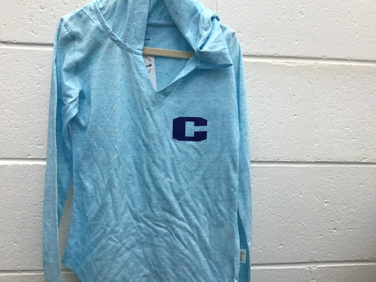 tri blend l/s vneck youth hoodie