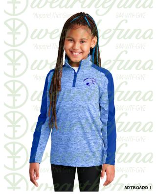 Youth 1/4 Zip Blue and White